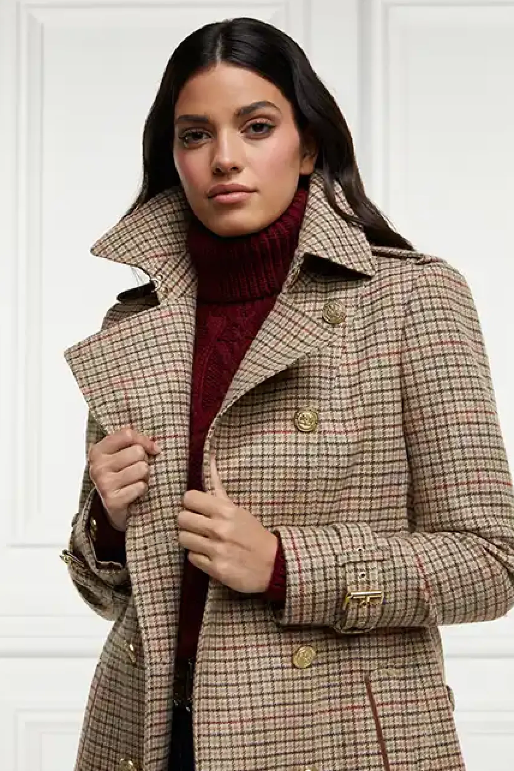 Holland Cooper Trench Coats|Coats-Marlborough Trench Coat Charlton Tweed