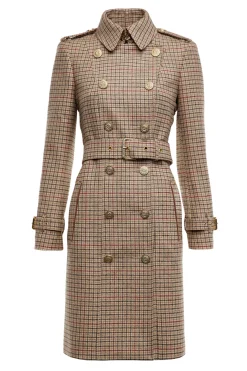 Holland Cooper Trench Coats|Coats-Marlborough Trench Coat Charlton Tweed