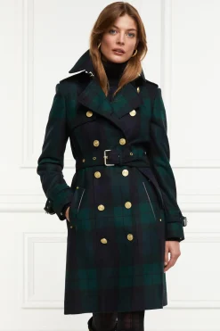 Holland Cooper Trench Coats|Coats-Marlborough Trench Coat Blackwatch