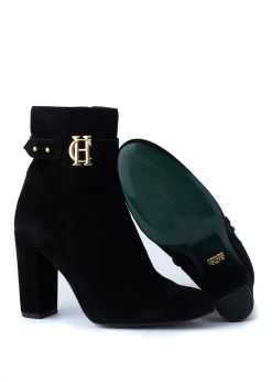 Holland Cooper Gifts For Her|Boots-Mayfair Suede Ankle Boot Black