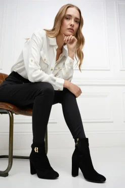 Holland Cooper Gifts For Her|Boots-Mayfair Suede Ankle Boot Black