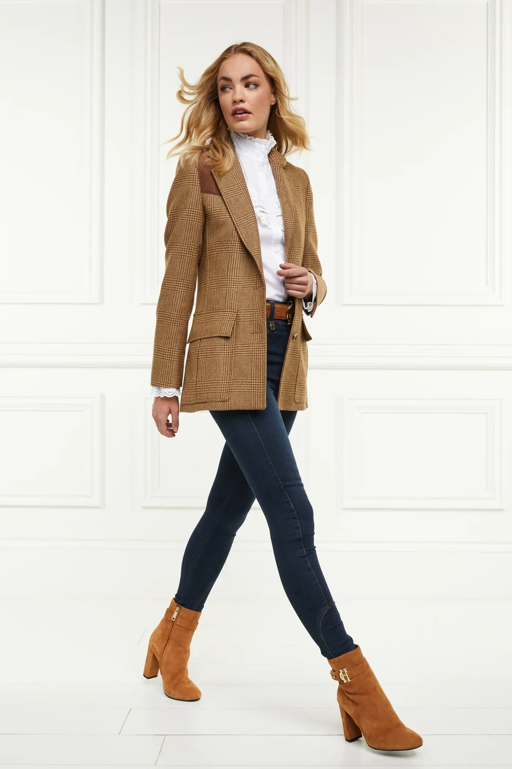 Holland Cooper Bestsellers|Footwear-Mayfair Suede Ankle Boot Tan