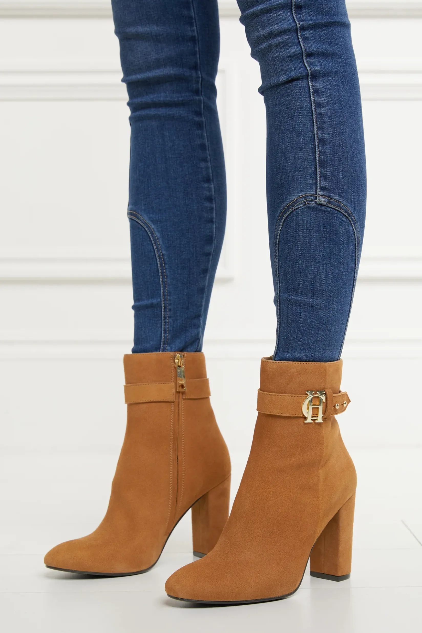Holland Cooper Bestsellers|Footwear-Mayfair Suede Ankle Boot Tan