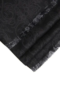 Holland Cooper Gifts For Him|Scarves-Men's Silk Scarf Black Charcoal Paisley