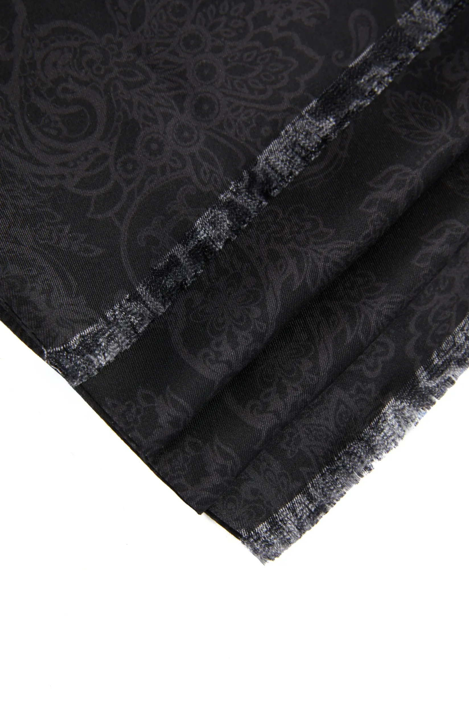 Holland Cooper Gifts For Him|Scarves-Men's Silk Scarf Black Charcoal Paisley