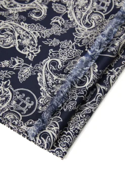Holland Cooper Gifts For Him|Accessories-Men's Silk Scarf Ink Navy Cream Paisley