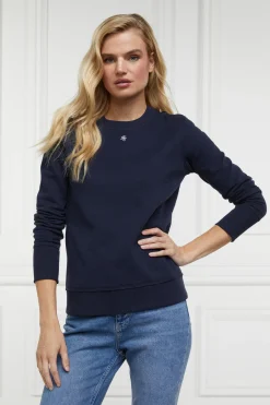Holland Cooper Sweatshirts|Casualwear-Monogram Crew Neck Sweat Ink Navy