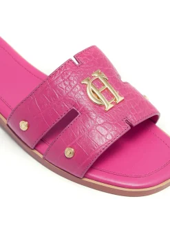 Holland Cooper Sandals|Footwear-Monogram Slides Pink Croc