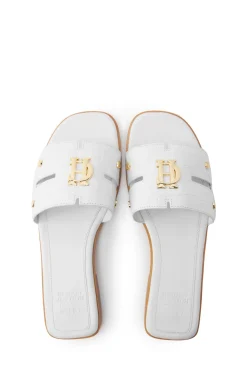 Holland Cooper Sandals|Bestsellers-Monogram Slides White Croc