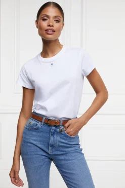 Holland Cooper Polo Shirts & Tees|Equestrian Casualwear-Monogram Tee White