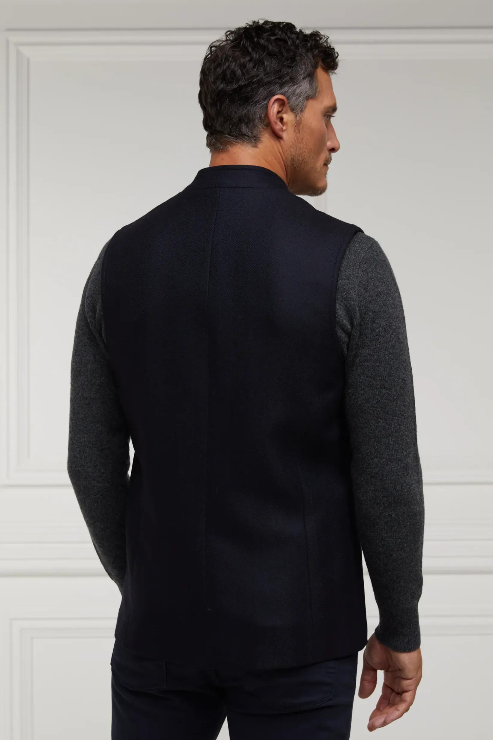 Holland Cooper Gifts For Him|Gilets-Nehru Gilet Navy Loxley