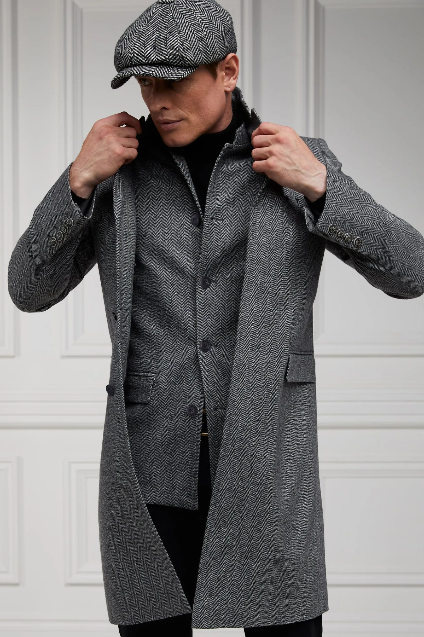 Holland Cooper Gifts For Him|Gilets-Nehru Gilet Mono Herringbone