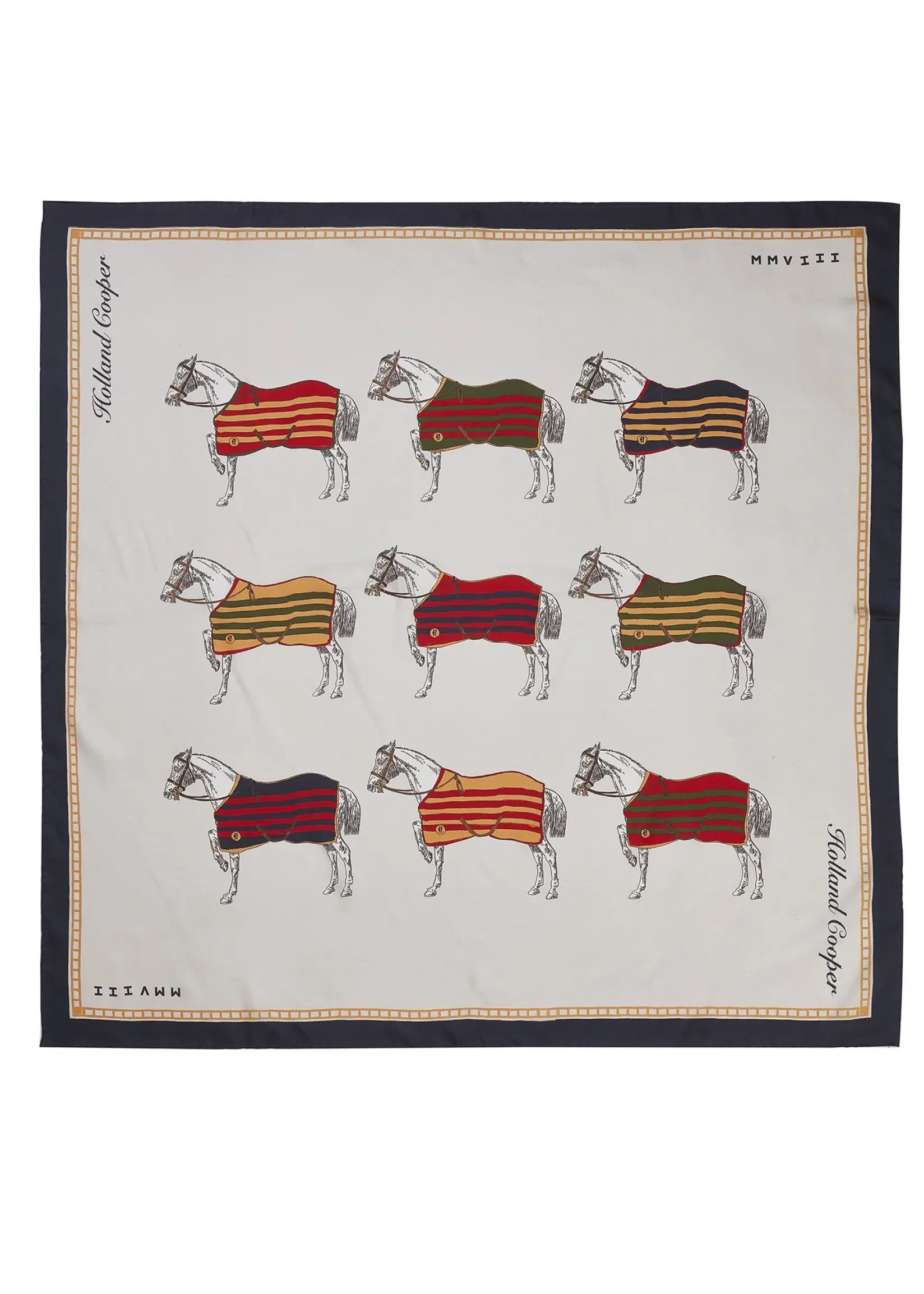 Holland Cooper The Perfect Gesture|Scarves-Silk Scarf Nine Horse