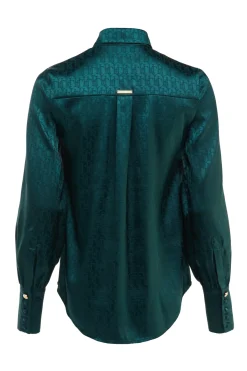 Holland Cooper Shirts & Blouses|Workwear Wardrobe-Penny Jacquard Shirt Emerald
