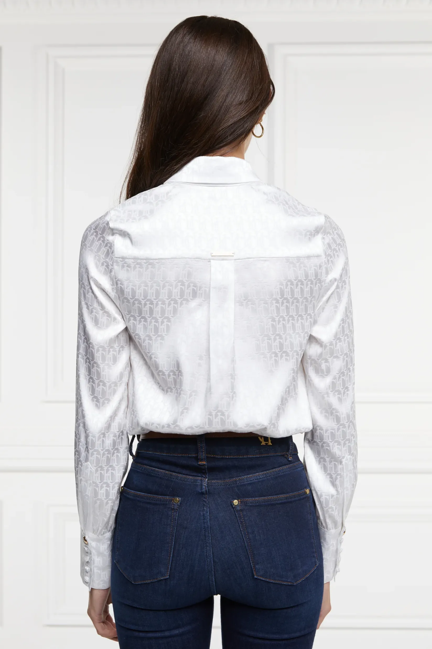Holland Cooper Shirts & Blouses|The Date Night Edit-Penny Jacquard Shirt White