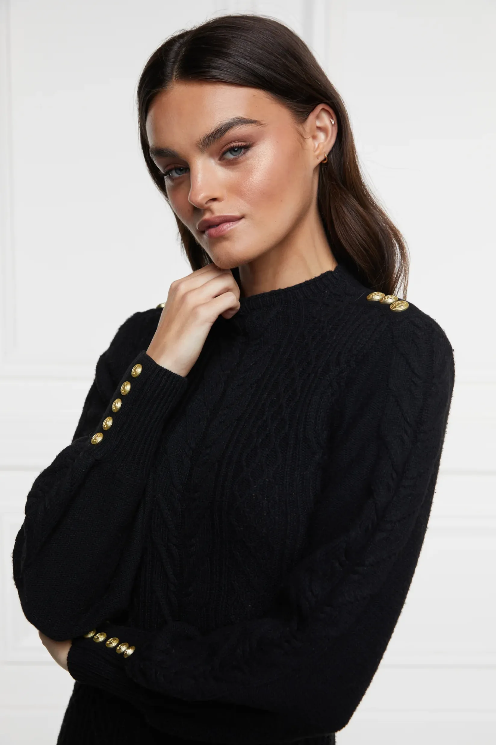 Holland Cooper Dresses|Knitwear-Rachel Maxi Dress Black