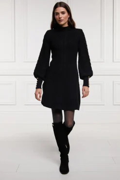Holland Cooper Knitwear|Dresses-Rachel Mini Dress Black