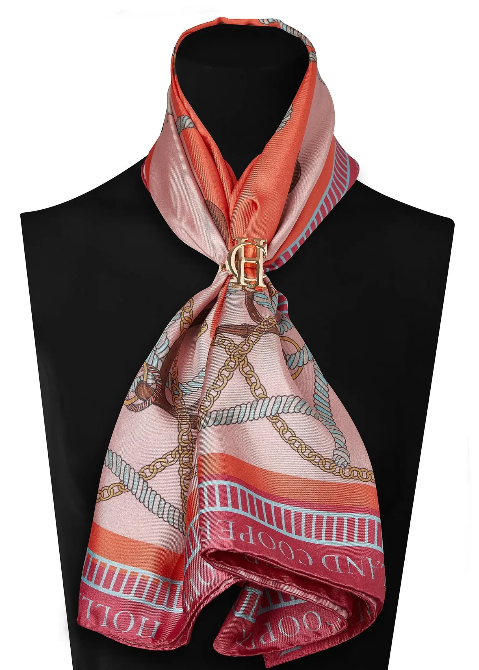 Holland Cooper The Perfect Gesture|Gifts For Her-Regal Horse Silk Scarf Coral