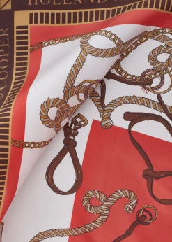 Holland Cooper Scarves|Scarves-Regal Horse Silk Scarf Sienna