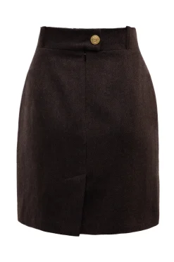 Holland Cooper Skirts|In Stock Tailoring-Regency Skirt Chocolate Herringbone