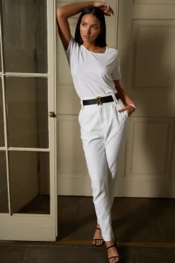 Holland Cooper Tees|Tops-Relax Fit Crew Neck Tee White