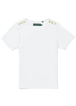 Holland Cooper Tees|Tops-Relax Fit Crew Neck Tee White