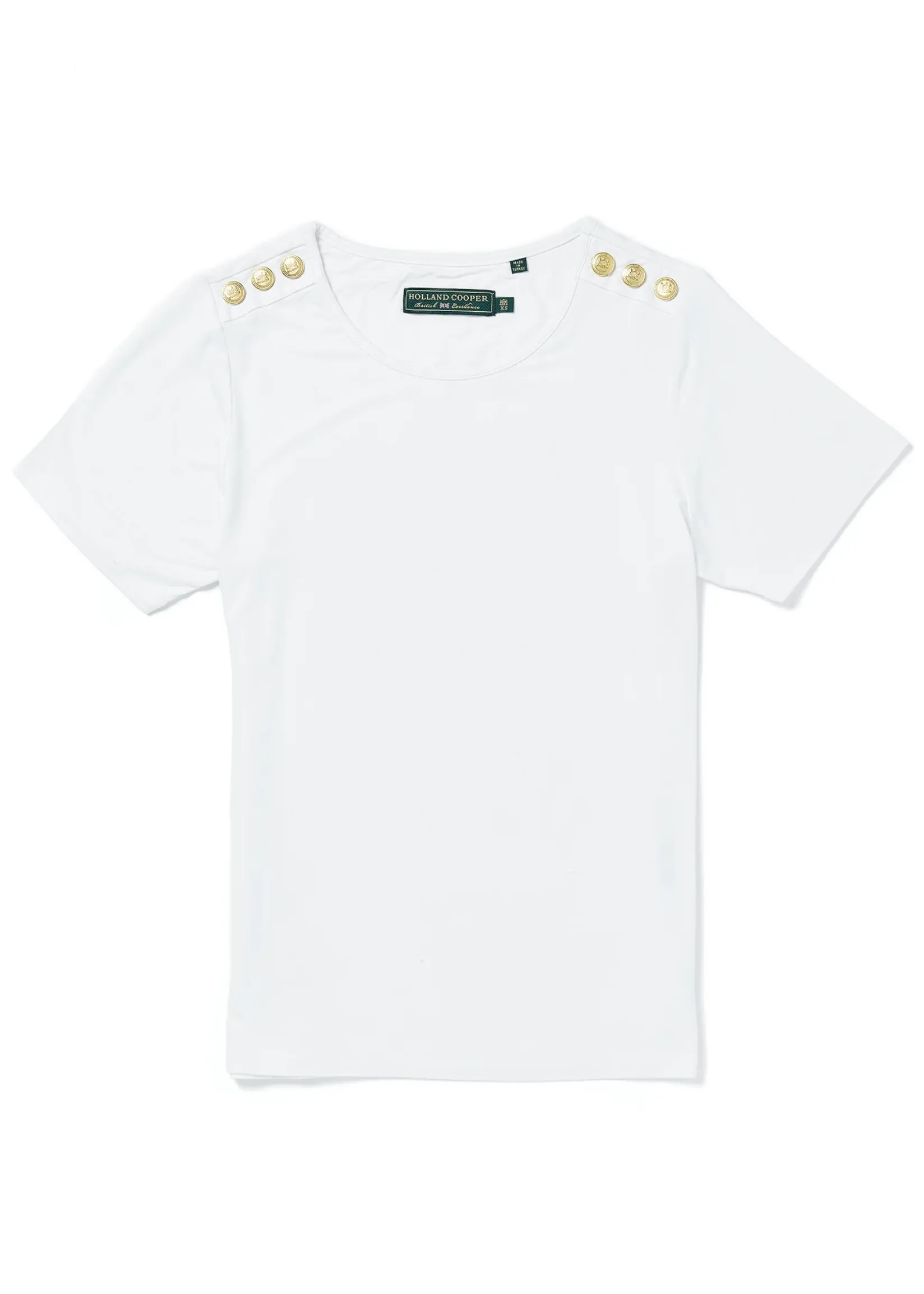 Holland Cooper Tees|Tops-Relax Fit Crew Neck Tee White