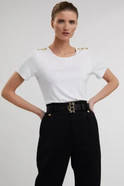 Holland Cooper Tees|Tops-Relax Fit Crew Neck Tee White
