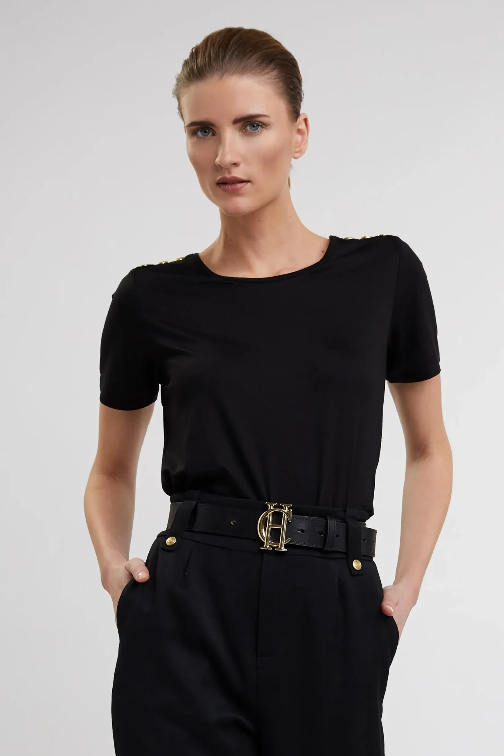 Holland Cooper Tees|Tops-Relax Fit Crew Neck Tee Black