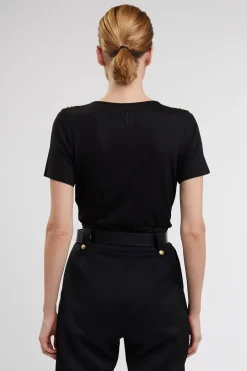 Holland Cooper Tees|Tops-Relax Fit Crew Neck Tee Black