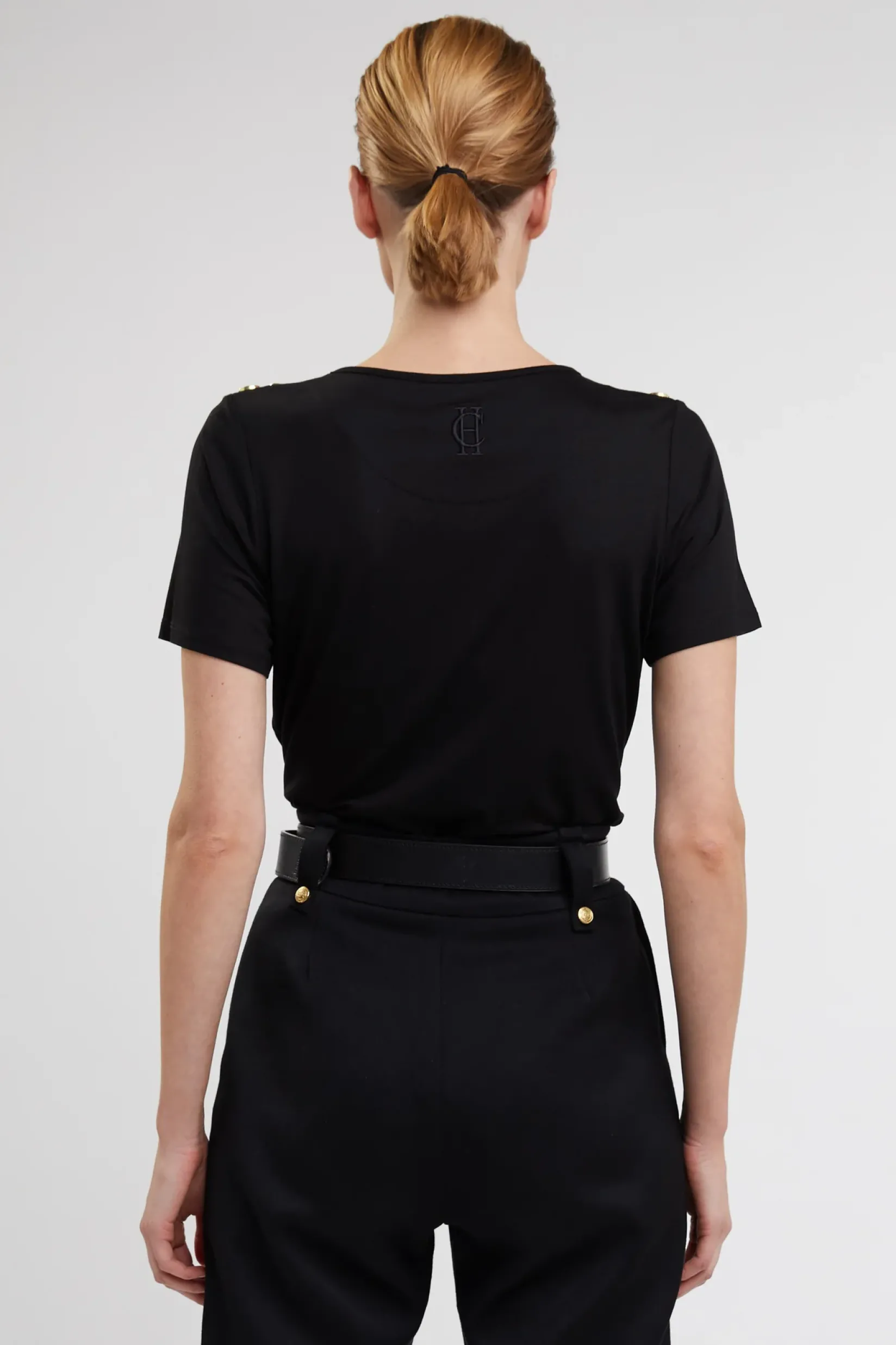 Holland Cooper Tees|Tops-Relax Fit Crew Neck Tee Black