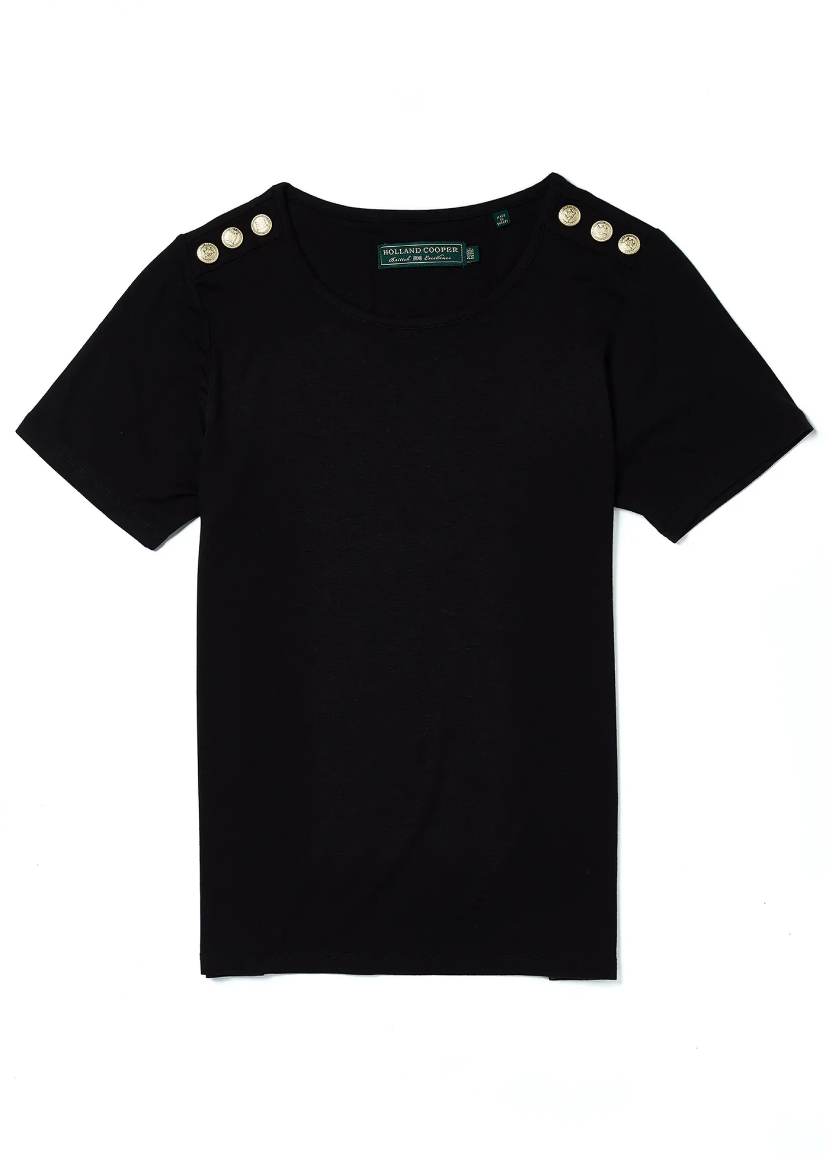 Holland Cooper Tees|Tops-Relax Fit Crew Neck Tee Black