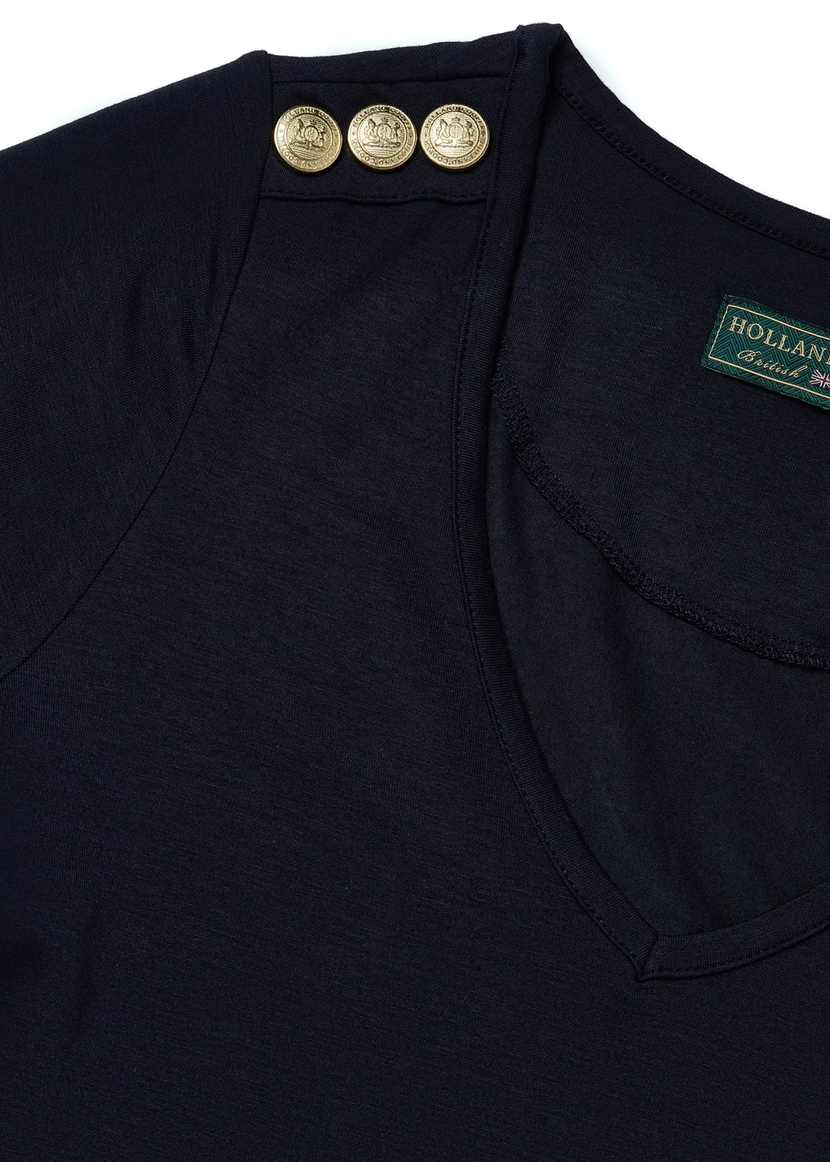 Holland Cooper Tees|Tops-Relax Fit V-Neck Tee Navy