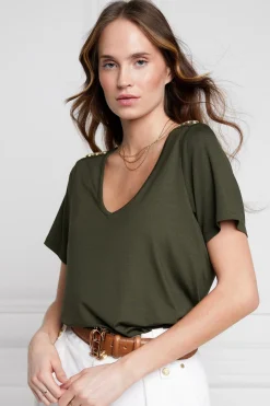 Holland Cooper Tees|Tops-Relax Fit V-Neck Tee
