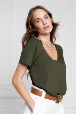 Holland Cooper Tees|Tops-Relax Fit V-Neck Tee