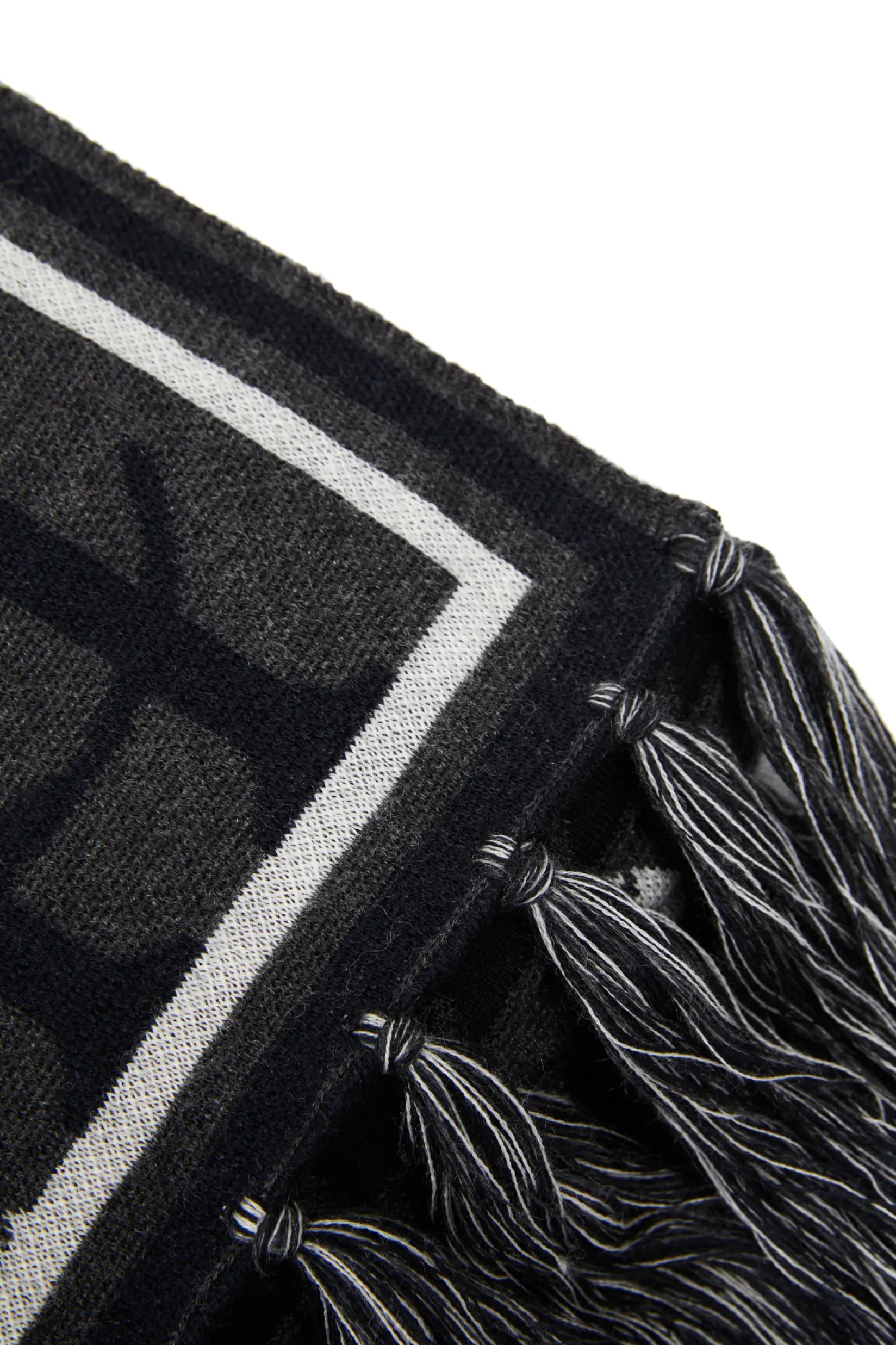 Holland Cooper Scarves|Scarves-Reversible Monogram Scarf Charcoal Houndstooth
