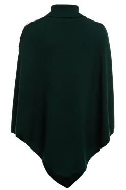 Holland Cooper Gifts For Her|Knitwear-Roll Neck Cape Deep Emerald