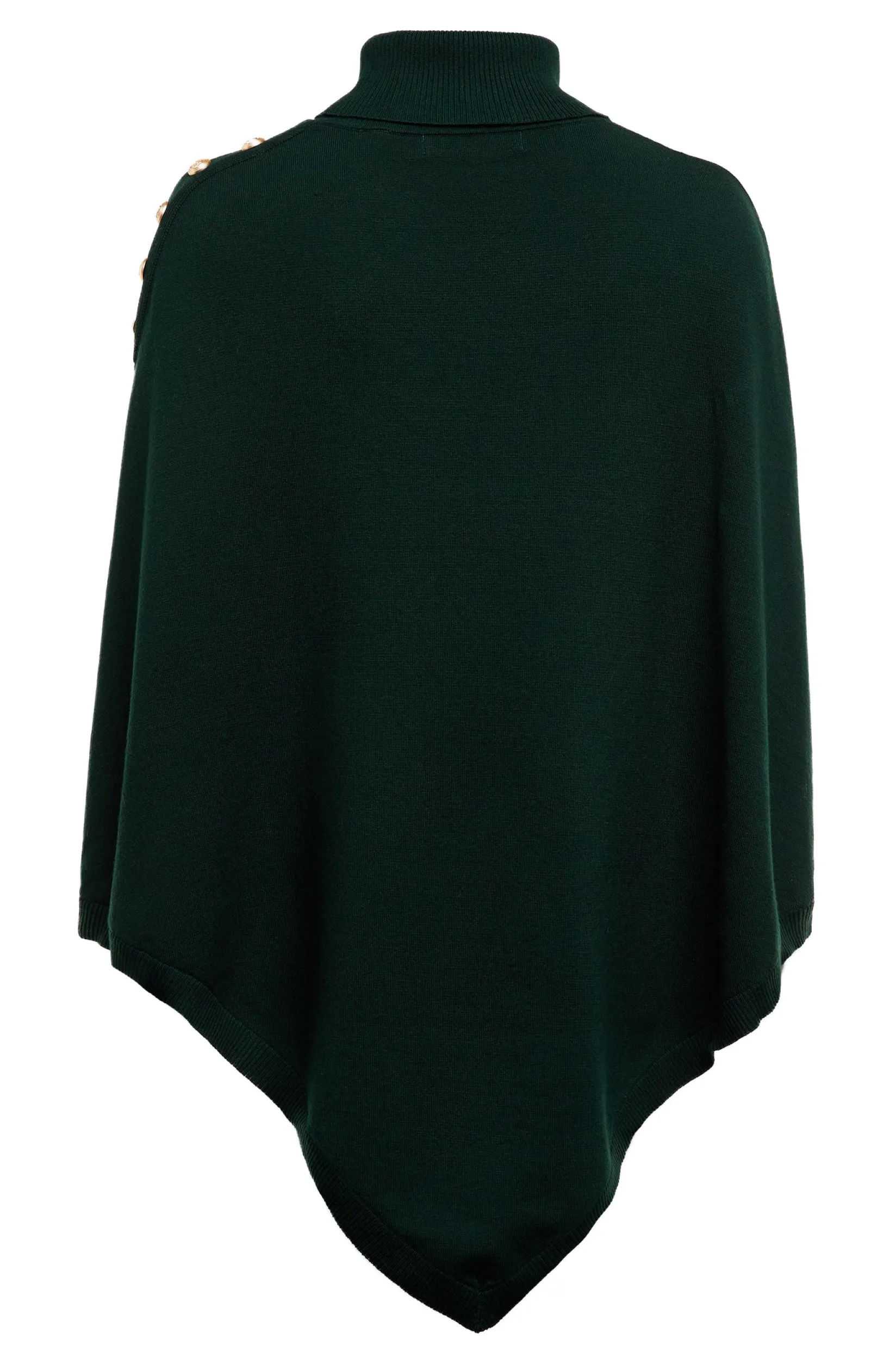 Holland Cooper Gifts For Her|Knitwear-Roll Neck Cape Deep Emerald
