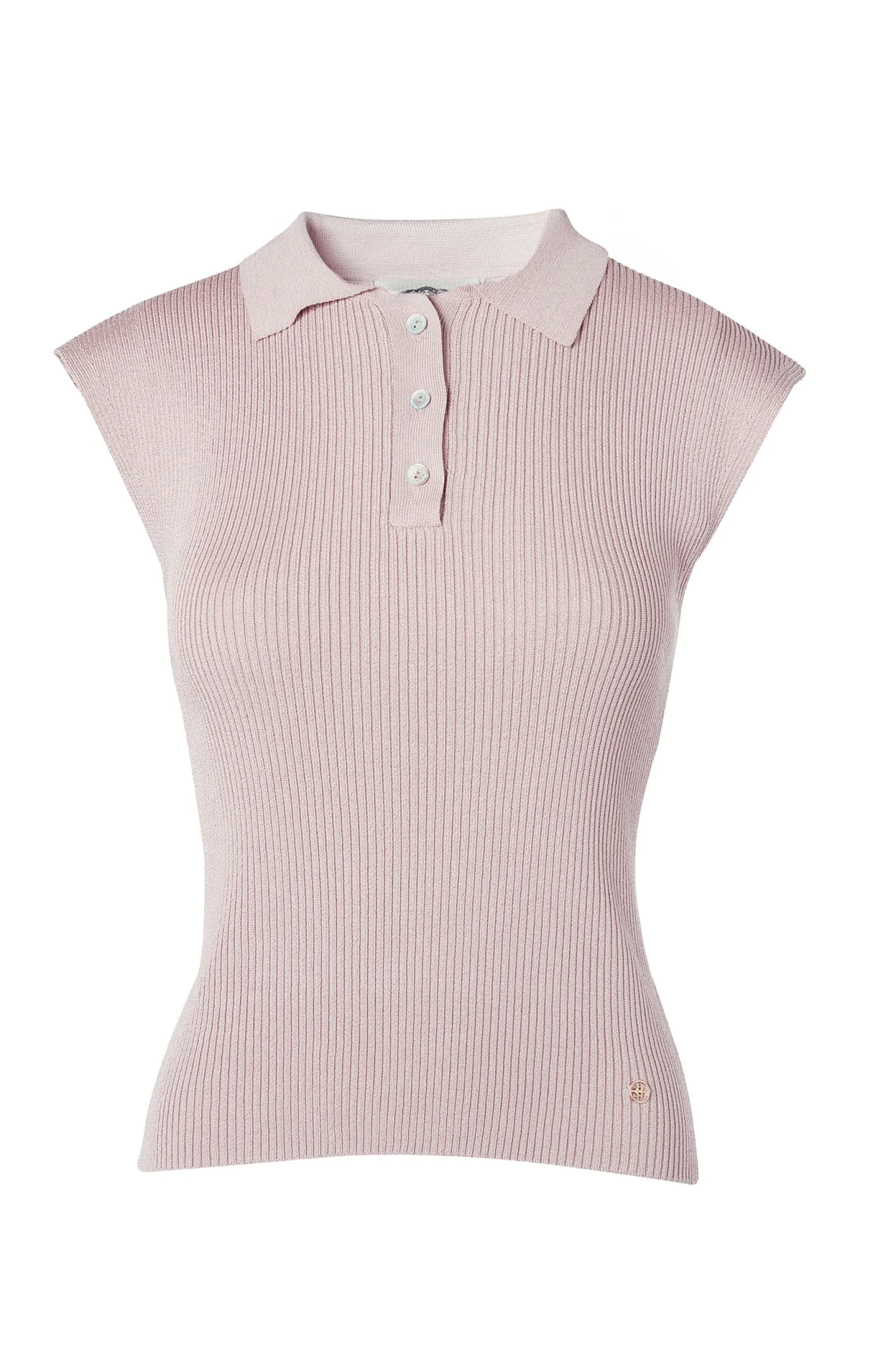 Holland Cooper Knitwear|Shop By Product-Scarlett Polo Knit Soft Pink