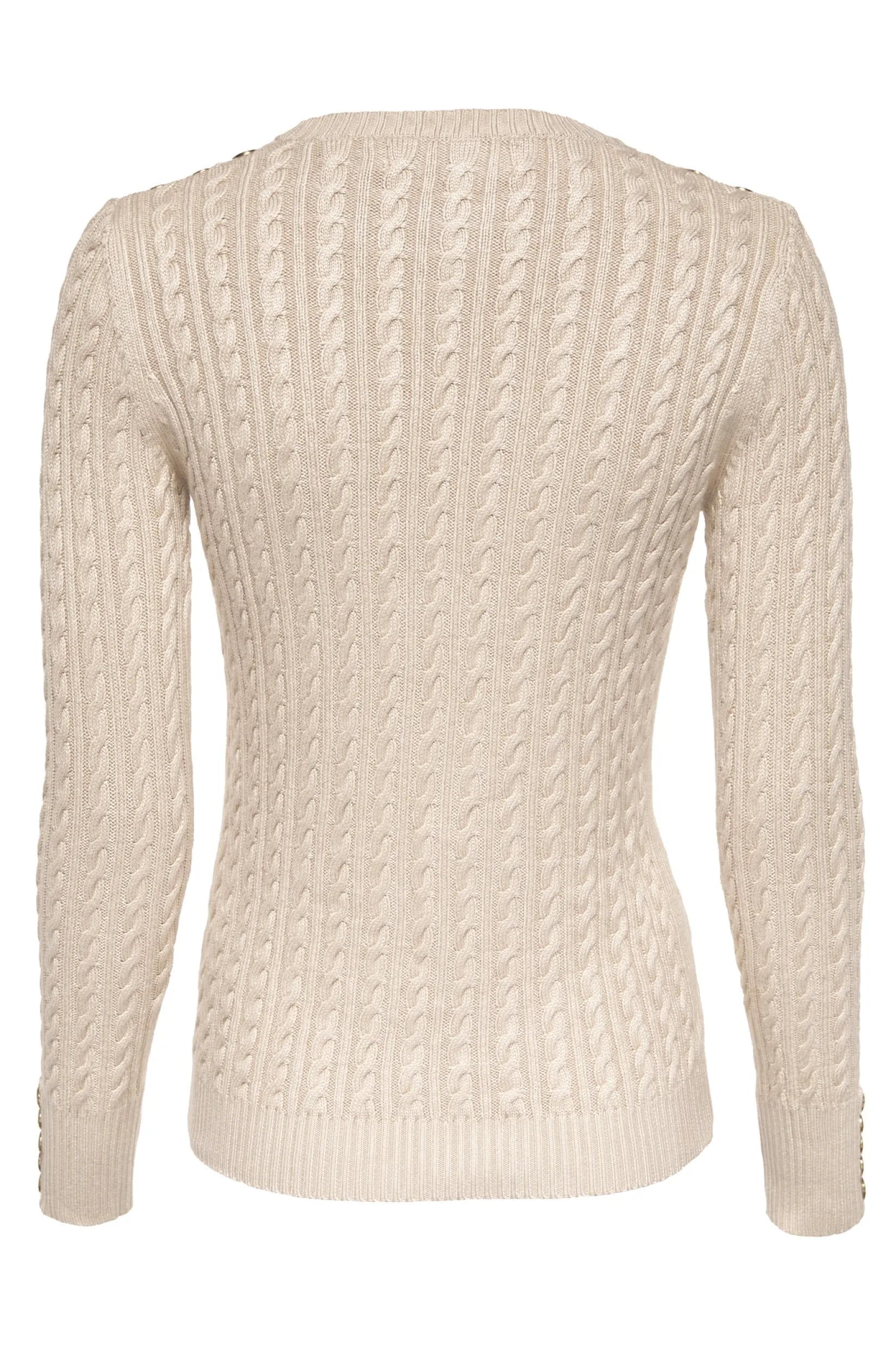 Holland Cooper Knitwear|Wardrobe Staples-Seattle Cable Crew Knit Oatmeal