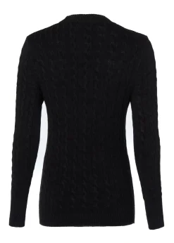Holland Cooper Knitwear-Seattle Cable Crew Knit Black