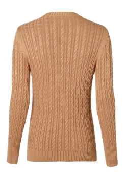 Holland Cooper Knitwear|Wardrobe Staples-Seattle Cable Crew Knit Dark Camel
