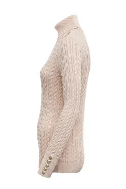 Holland Cooper Knitwear|Après Ski-Seattle Roll Neck Cable Knit Oatmeal