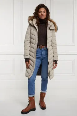 Holland Cooper Knitwear-Seattle Roll Neck Cable Knit Chocolate