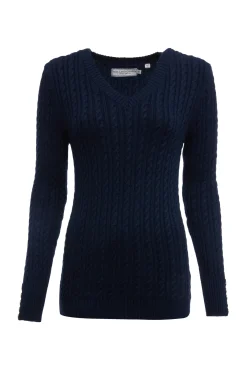 Holland Cooper Knitwear-Seattle V-Neck Knit Ink Navy