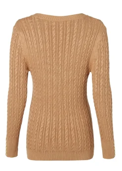 Holland Cooper Knitwear|Wardrobe Staples-Seattle V-Neck Knit Dark Camel