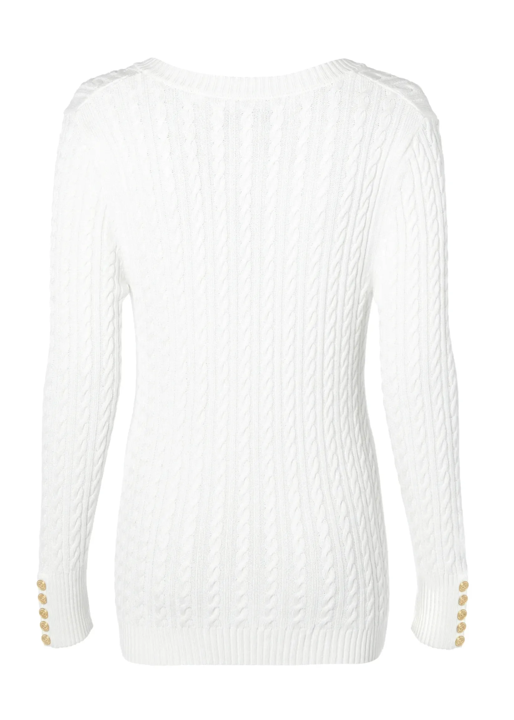 Holland Cooper Knitwear-Seattle V-Neck Knit Winter White