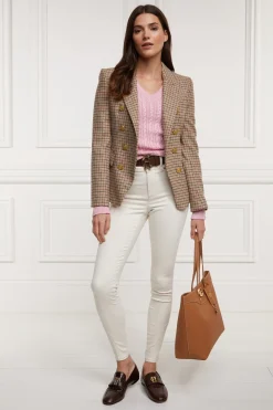 Holland Cooper Knitwear-Seattle V-Neck Knit Blush