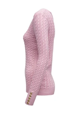 Holland Cooper Knitwear-Seattle V-Neck Knit Blush