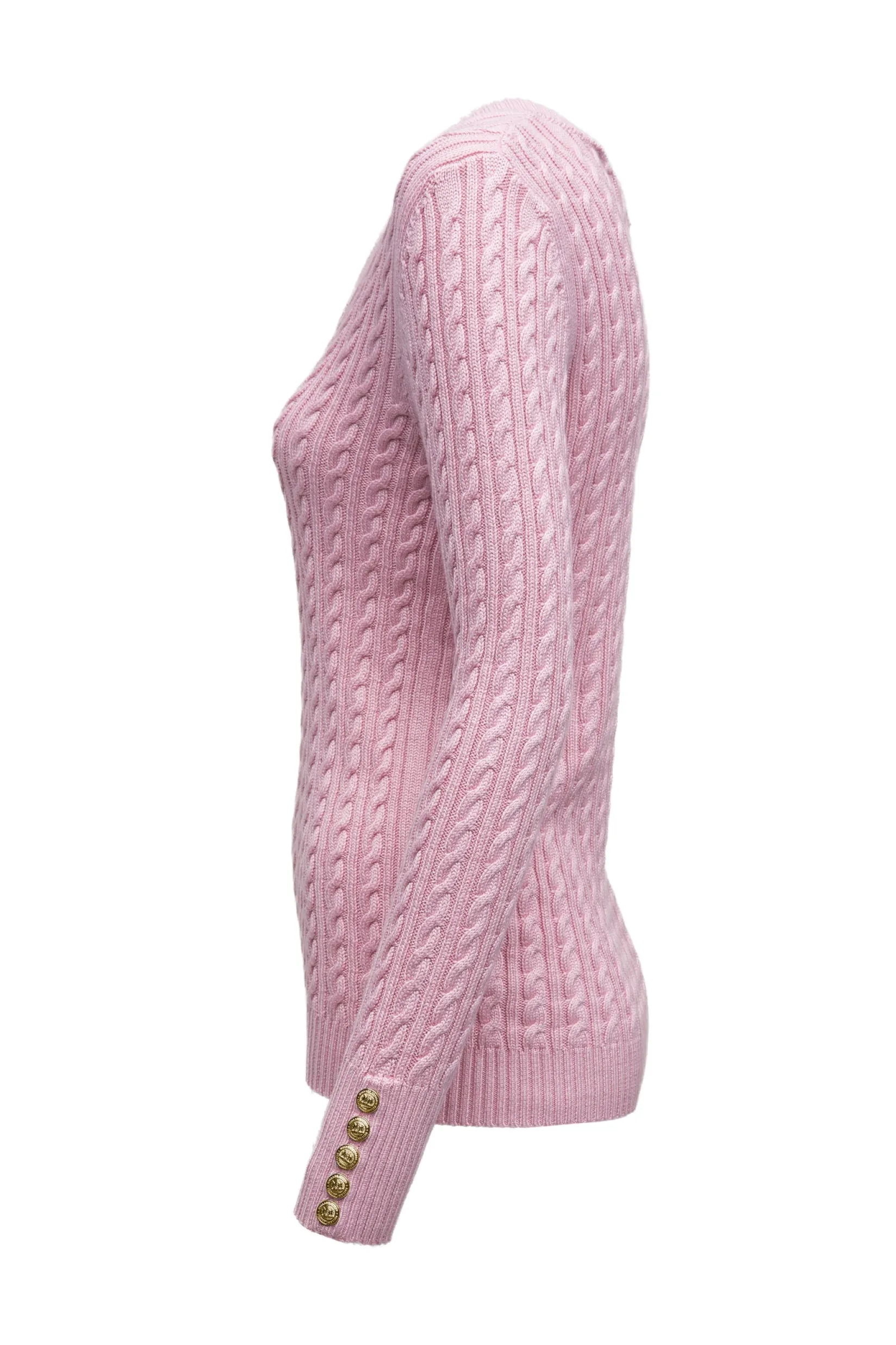 Holland Cooper Knitwear-Seattle V-Neck Knit Blush
